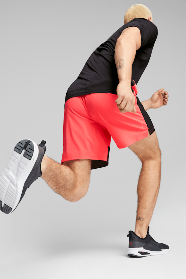 Run Favorite Velocity 7" Men's Running Shorts, Fire Orchid, extralarge
